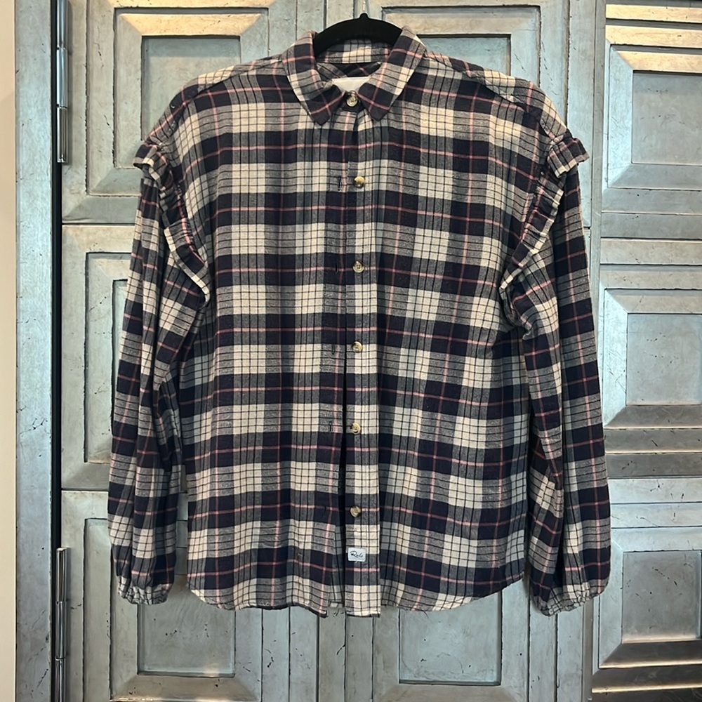 Rails Flannel shirt women’s XS - Willow- almond pink navy